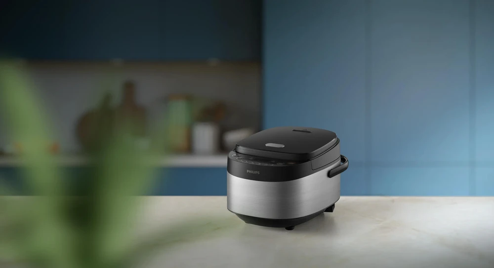 „Philips“ mini ryžių viryklė | HD3093/80 3000 serija | 600 W | 0,85 l | Programų skaičius: 8 | Nerūdijančio plieno / Juodas