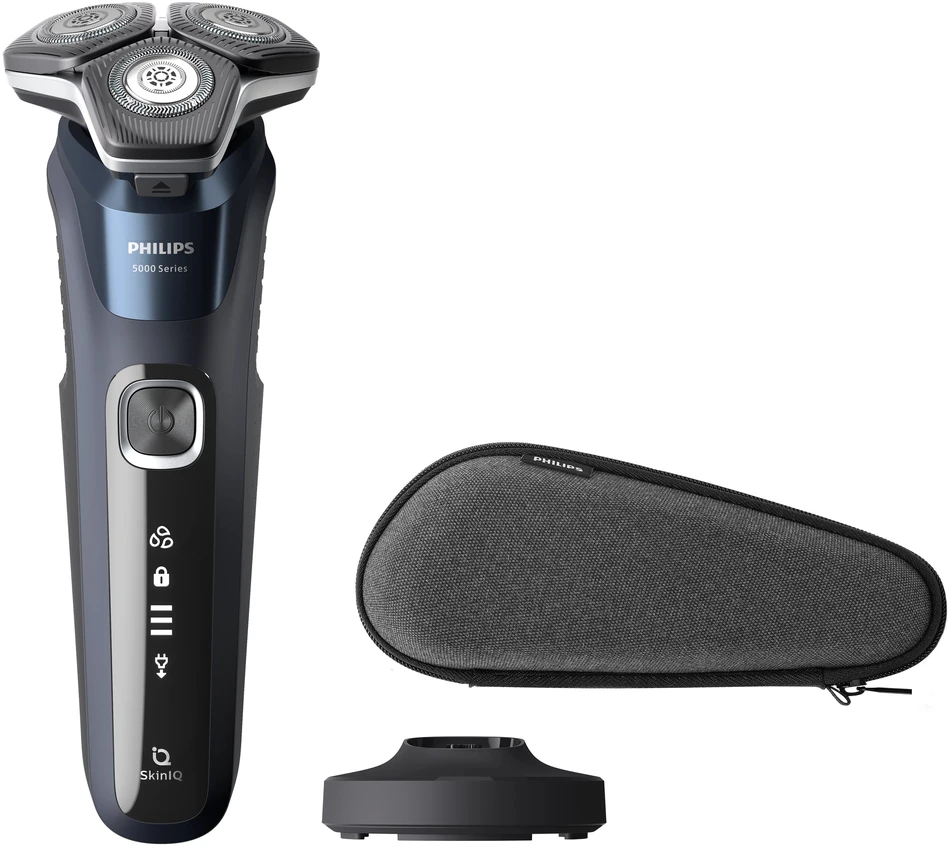 Philips Series 5000 drėgno ir sauso skutimo elektrinė barzdaskutė S5885/35, SkinIQ, SteelPrecision blades, 360-D flexible heads, PowerAdapt Sensor/Damaged package (Pažeista pakuotė)