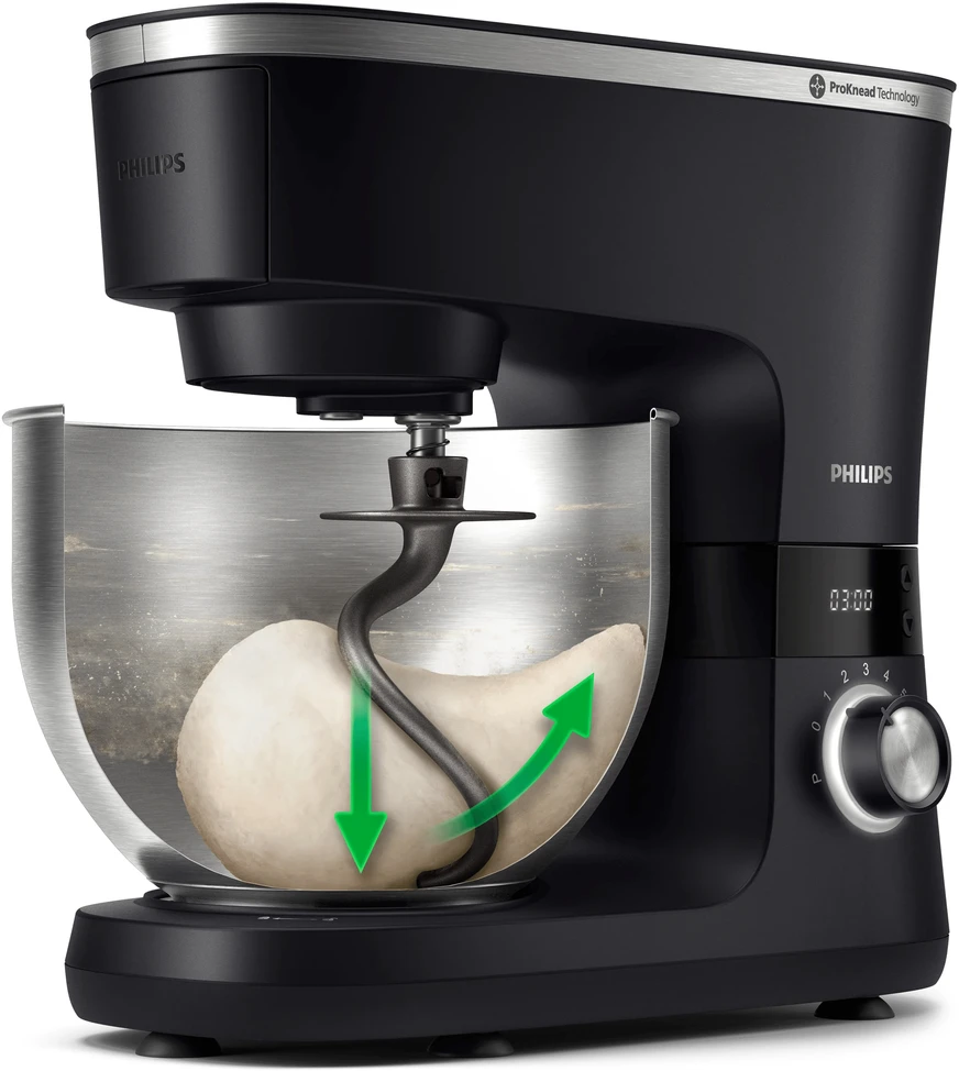 Virtuvinis kombainas „Philips“ serijos 7000 virtuvės mašina HR7962/21, 5,5 l dubuo, 8 greičių nustatymai, plakiklio priedas, smulkintuvo priedas, 1000 W