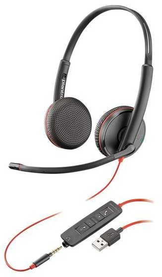 Plantronics Poly BLACKWIRE,C3225 USB-A Poly USB-A Ausinės Su mikrofonu Juodas USB Type-A su laidu