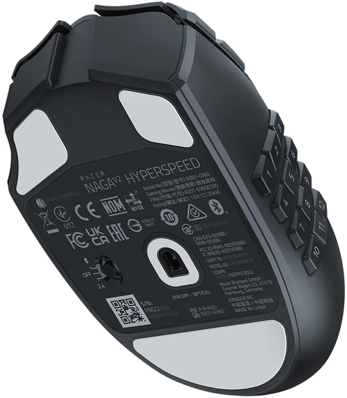 Razer | Naga V2 HyperSpeed | Wireless | Pelė žaidimams | 2.4GHz, Bluetooth | Juodas | No
