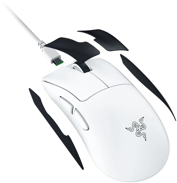 RAZER DeathAdder V4 Pro balta belaidė žaidimų optinė pelė | 45000 DPI