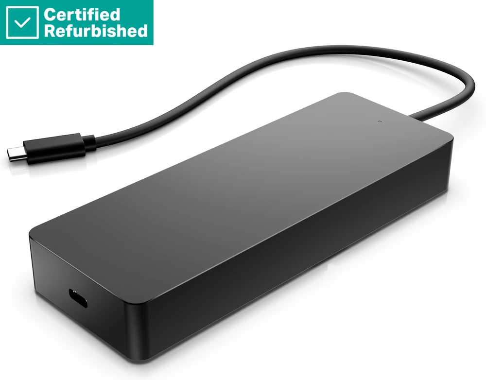 Hewlett Packard (HP) RENEW GOLD HP Universal USB-C Multiport Travel Hub 65W - 2 x USB 3.2, 2 x USB-C, 1 x DP, 1 x HDMI, 1 x RJ-45, 1 year (Atnaujinta)