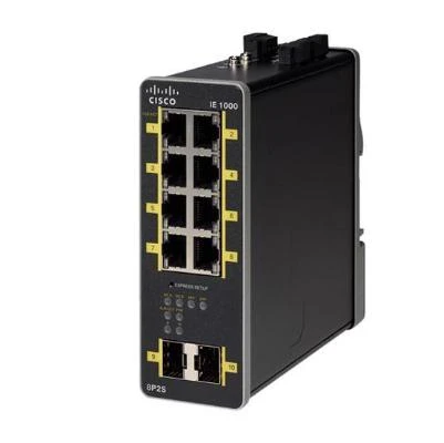 Šakotuvas Cisco IE-1000 GUI pagrįstas L2 PoE jungiklis, 2 GE SFP, 8 FE vario jungtys