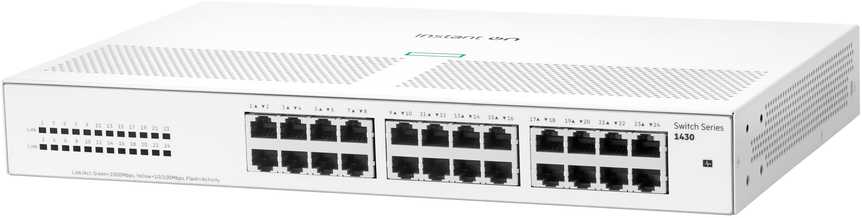 Šakotuvas Hewlett Packard (HP) HPE tinklo momentinio įjungimo komutatorius 24p gigabito 1430