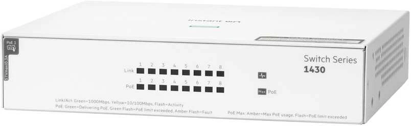 Šakotuvas Hewlett Packard (HP) HPE Networking Instant On Switch 8p Gigabit CL4 PoE 64W 1430