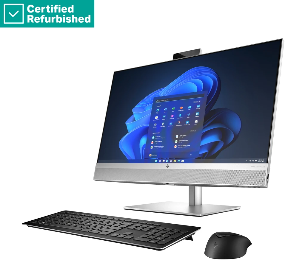 Hewlett Packard (HP) RENEW Sidabrinis HP Elite 870 G9 AIO All-In-One 27 - i7-14700, 16GB, 512GB SSD, 27 FHD Non-Touch AG, Height Adjustable, DOS, 1 metai (Atnaujinta)