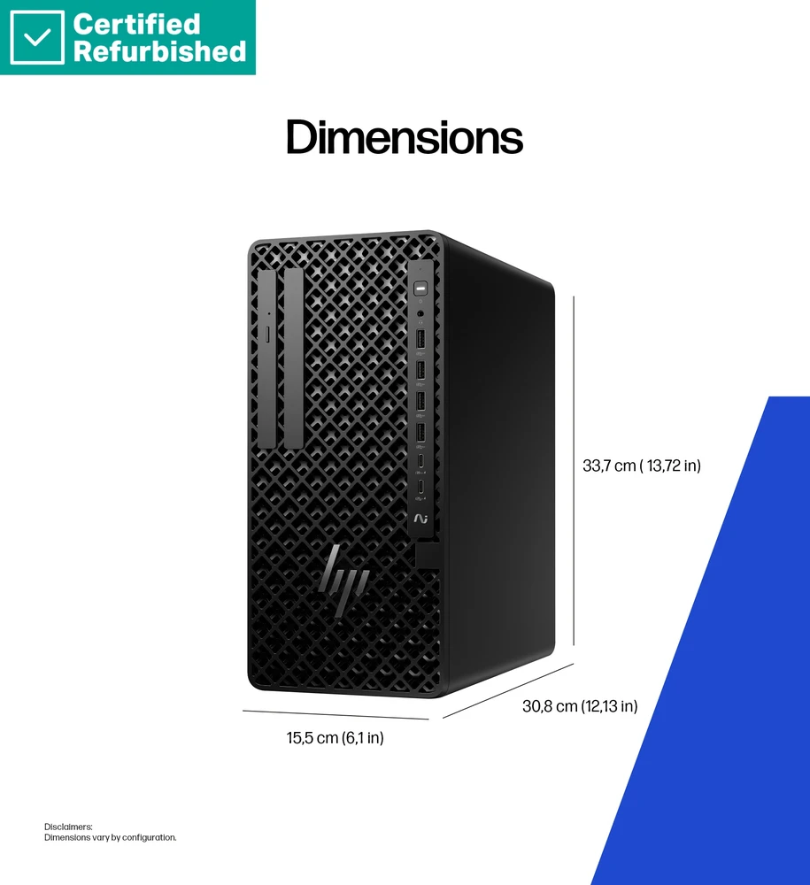 Stacionarus kompiuteris Hewlett Packard (HP) RENEW Sidabrinis HP Z1 G1i Workstation Tower - Ultra 7-265, 16GB, 512GB SSD, USB Mouse, Win 11 Pro, 1 metai