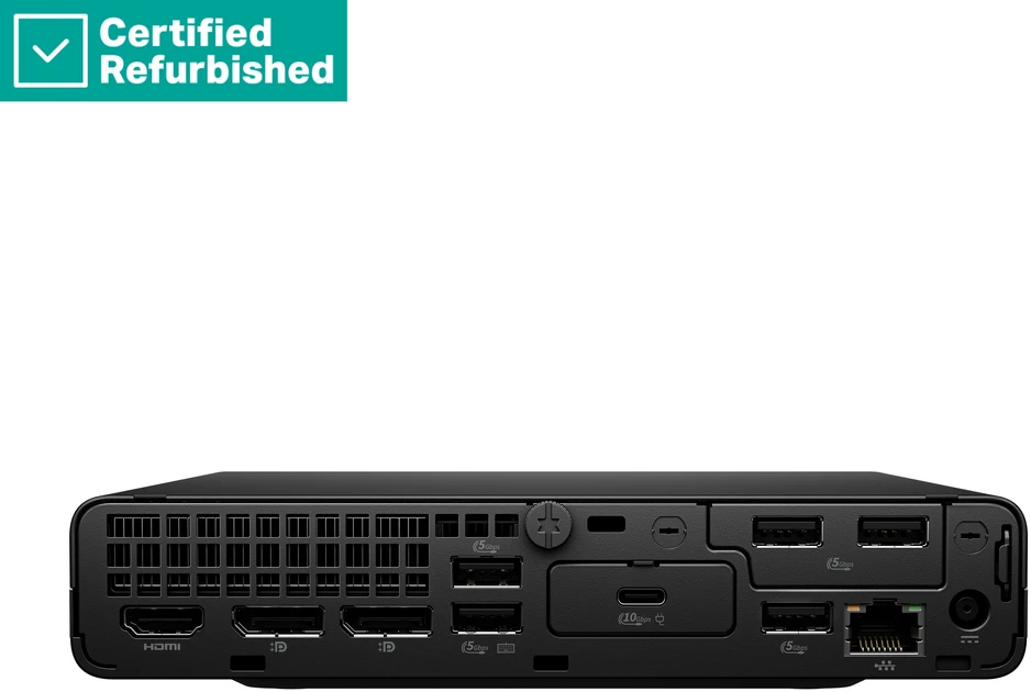 Hewlett Packard (HP) RENEW Sidabrinis HP ProDesk 4 G1i Mini - Ultra 5-235, 16GB, 1TB SSD, USB Mouse, Win 11 Pro, 1 metai (Atnaujinta)