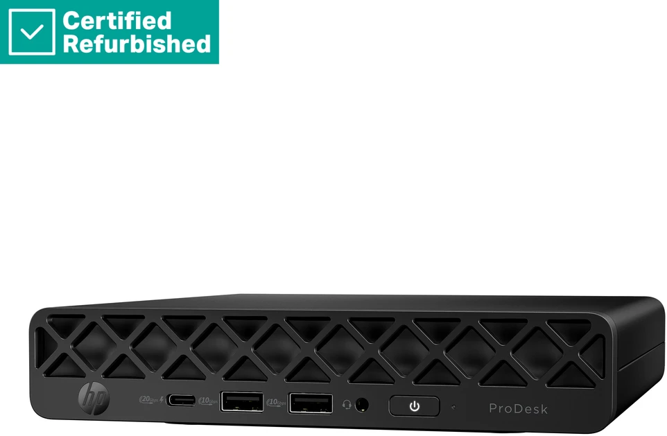 Hewlett Packard (HP) RENEW Sidabrinis HP ProDesk 4 G1i Mini - Ultra 5-235, 16GB, 512GB SSD, USB Mouse, Win 11 Pro, 1 metai (Atnaujinta)