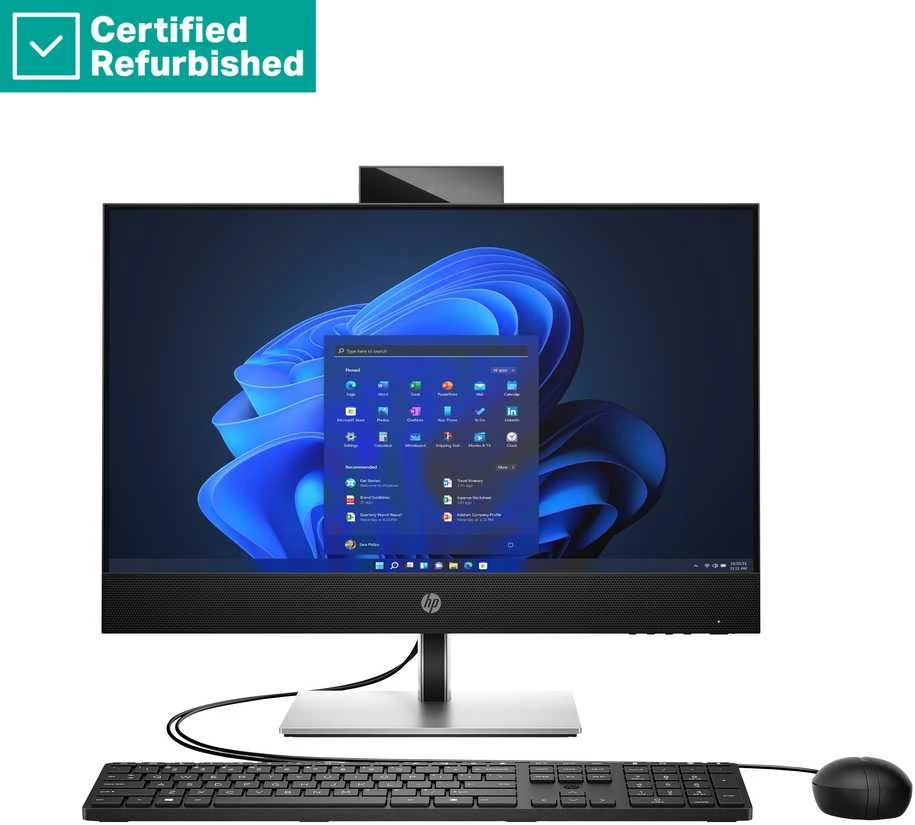 Hewlett Packard (HP) RENEW Sidabrinis HP Pro 440 G9 AIO All-in-One - i5-14500T, 16GB, 512GB SSD, 23.8 FHD Non-Touch AG, Height Adjustable, USB Mouse, Win 11 Pro, 1 metai (Atnaujinta)