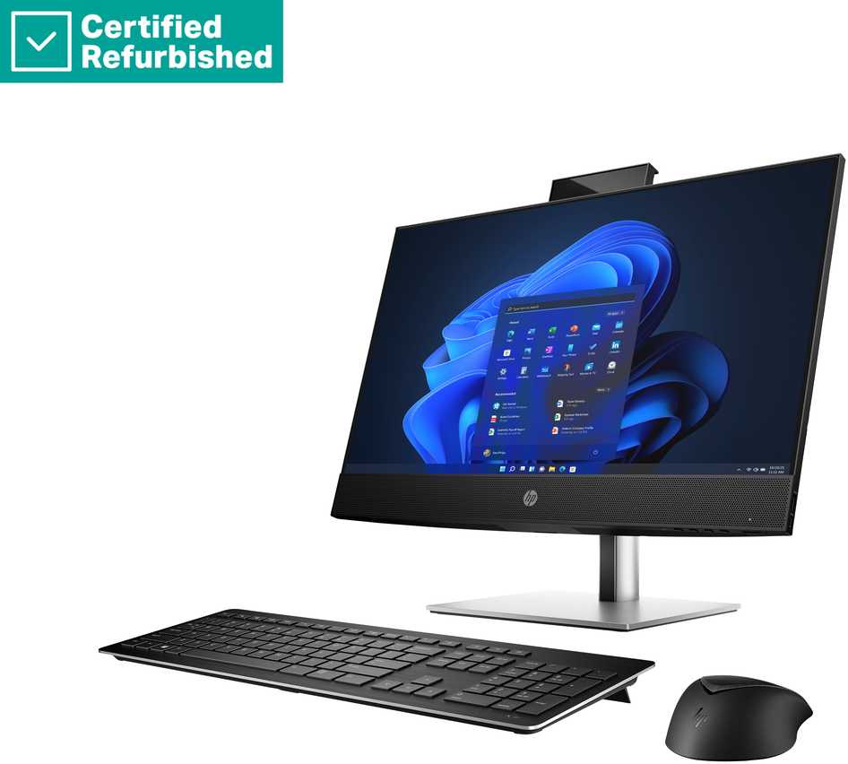 Stacionarus kompiuteris Hewlett Packard (HP) RENEW Sidabrinis HP Pro 440 G9 AIO All-In-One - i5-14500T, 16GB, 512GB SSD, 23.8 Non-Touch AG, Height Adjustable, USB Mouse, Win 11 Pro, 1 metai (Atnaujinta)