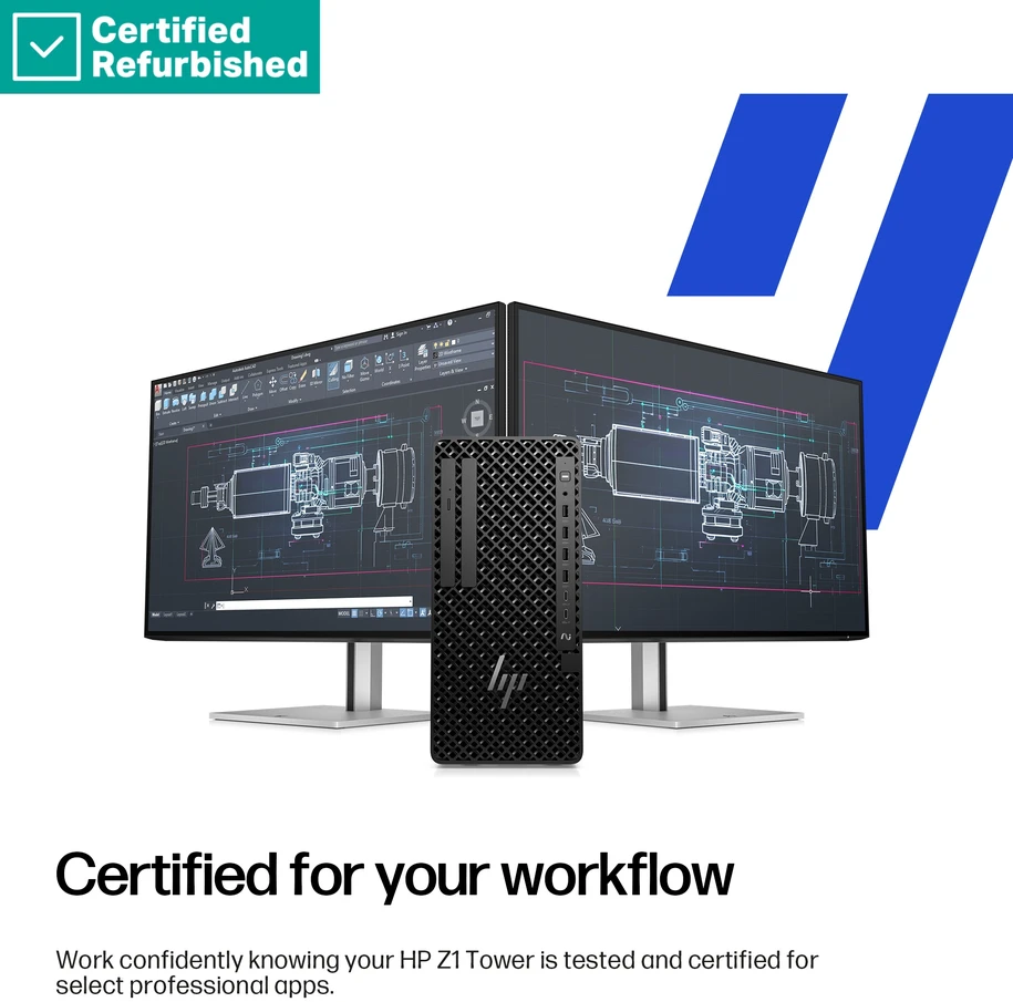 Stacionarus kompiuteris Hewlett Packard (HP) RENEW Sidabrinis HP Z1 G1i Workstation Tower - Ultra 7-265, 16GB, 512GB SSD, USB Mouse, Win 11 Pro, 1 metai