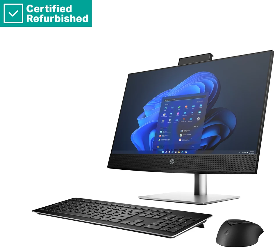 Hewlett Packard (HP) RENEW Sidabrinis HP Pro 440 G9 AIO All-In-One - i5-13500T, 16GB, 256GB SSD, 23.8 FHD Touch AG, Height Adjustable, No Mouse, Win 11 Pro, 1 metai (Atnaujinta)