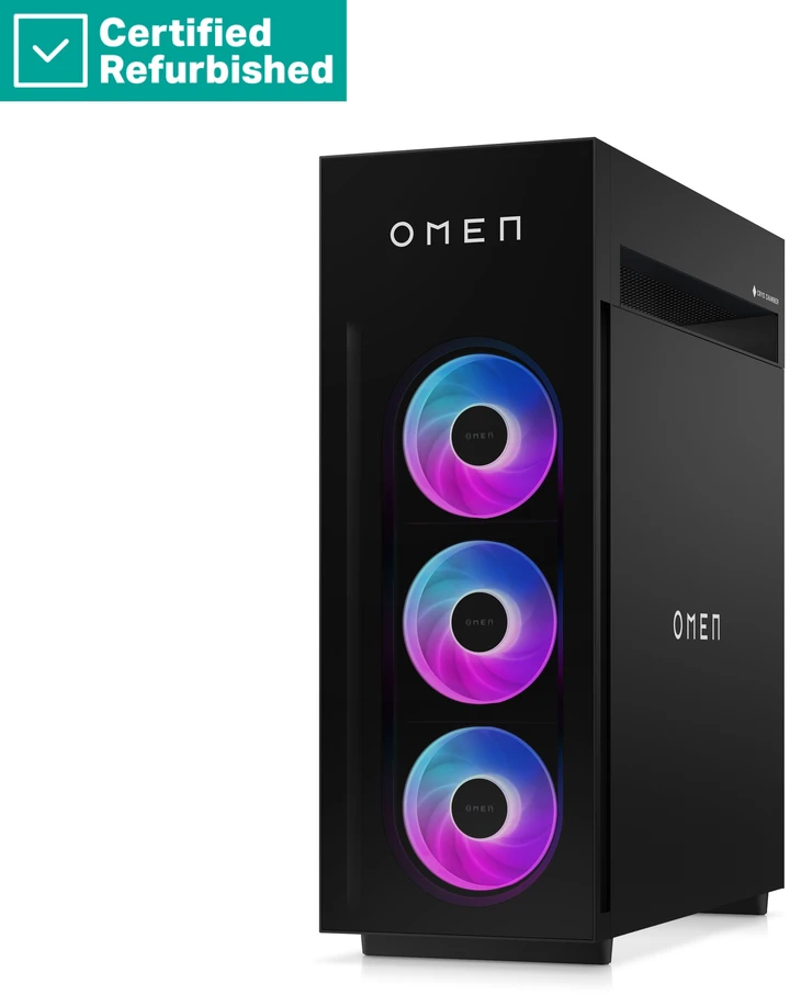 Stacionarus kompiuteris Hewlett Packard (HP) RENEW Sidabrinis HP OMEN MAX 45L Gaming Desktop PC GT23-0790ng - Ryzen 9 9900X3D, 64GB, 2TB SSD, GeForce RTX 5080 16GB, No Mouse, Win 11 Home, 1 metai