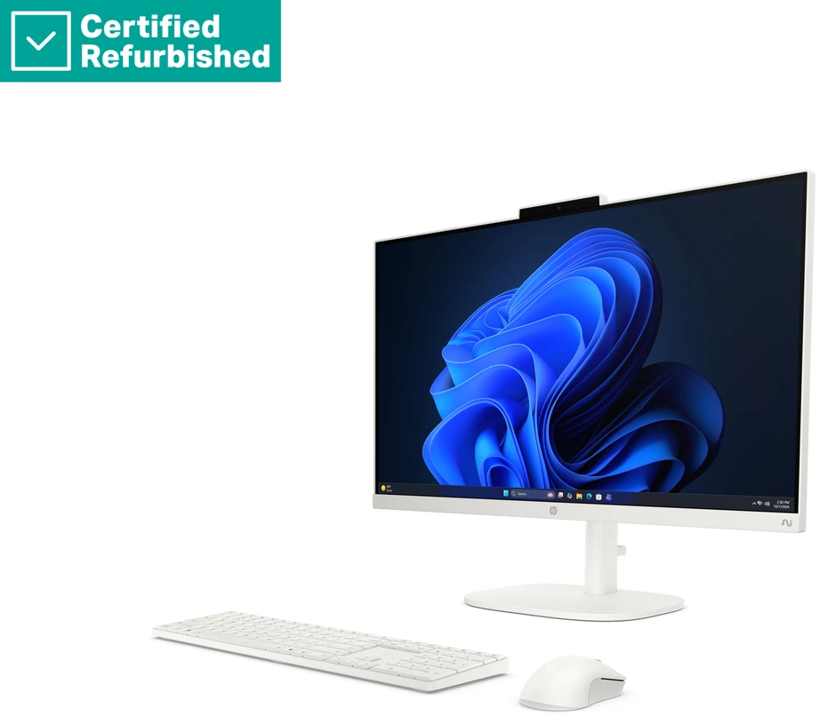 Stacionarus kompiuteris Hewlett Packard (HP) RENEW GOLD HP ProStudio 2 G2i AIO All-in-One 24 - i5-120U, 16GB, 512GB SSD, 23.8 FHD Non-Touch AG, Fixed Stand, USB Mouse, Ceramic Baltas, Win 11 Pro, 1 metai