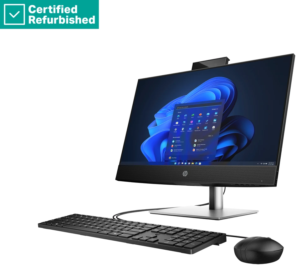 Stacionarus kompiuteris Hewlett Packard (HP) RENEW Sidabrinis HP Pro 440 G9 AIO All-In-One - i7-13700T, 32GB, 1TB SSD, 23.8 FHD Non-Touch AG, Height Adjustable, USB Mouse, Win 11 Pro, 1 metai