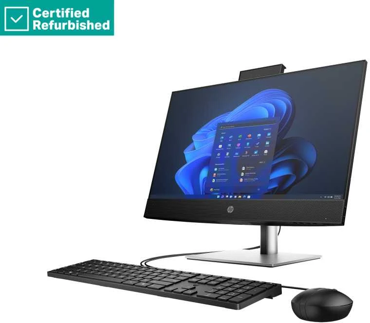 Hewlett Packard (HP) RENEW Sidabrinis HP Pro 440 G9 AIO All-In-One - i5-14600, 32GB, 1TB SSD, 23.8 FHD Non-Touch AG, Height Adjustable, USB Mouse, Win 11 Pro, 1 metai (Atnaujinta)