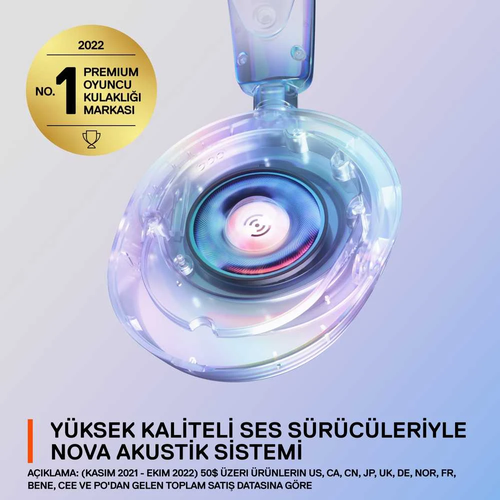 Žaidimų ausinės SteelSeries Arctis Nova 1, Pilkos spalvos