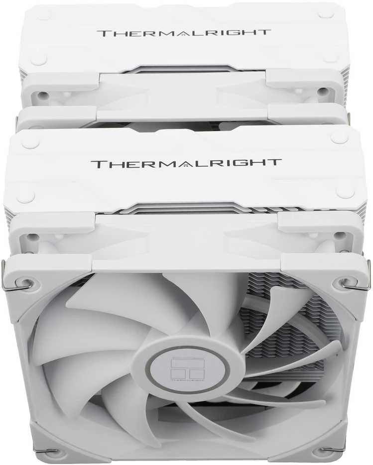 Thermalright Peerless Assassin 120 balta dviejų ventiliatorių sistema