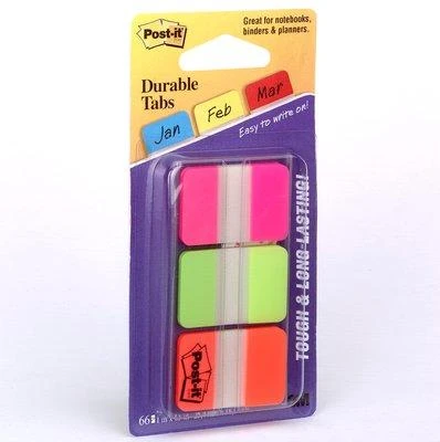 3M Lipnūs žymekliai Post-it, 25,4 x 38 mm, 3 spalvos