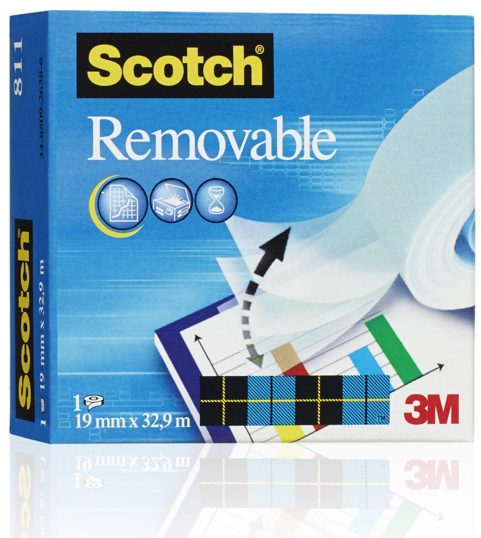 3M Lipni juostelė SCOTCH MAGIC, 19 mm x 33 m, nuimama