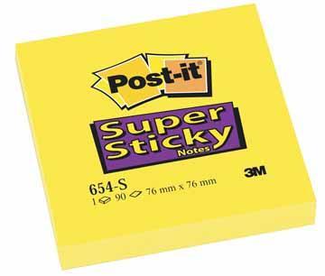 3M Lipnūs lapeliai Post-it Super sticky, 76 x 76 mm, 90 lapelių