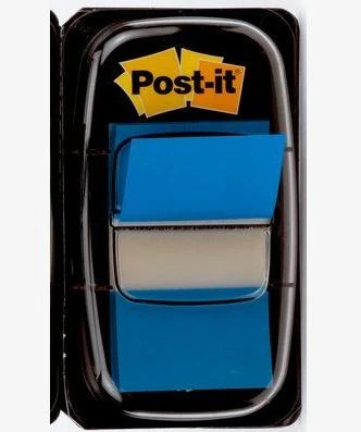 3M Lipnūs žymekliai POST-IT, 25,4 x 43,2 mm, 50 lapelių, mėlyna