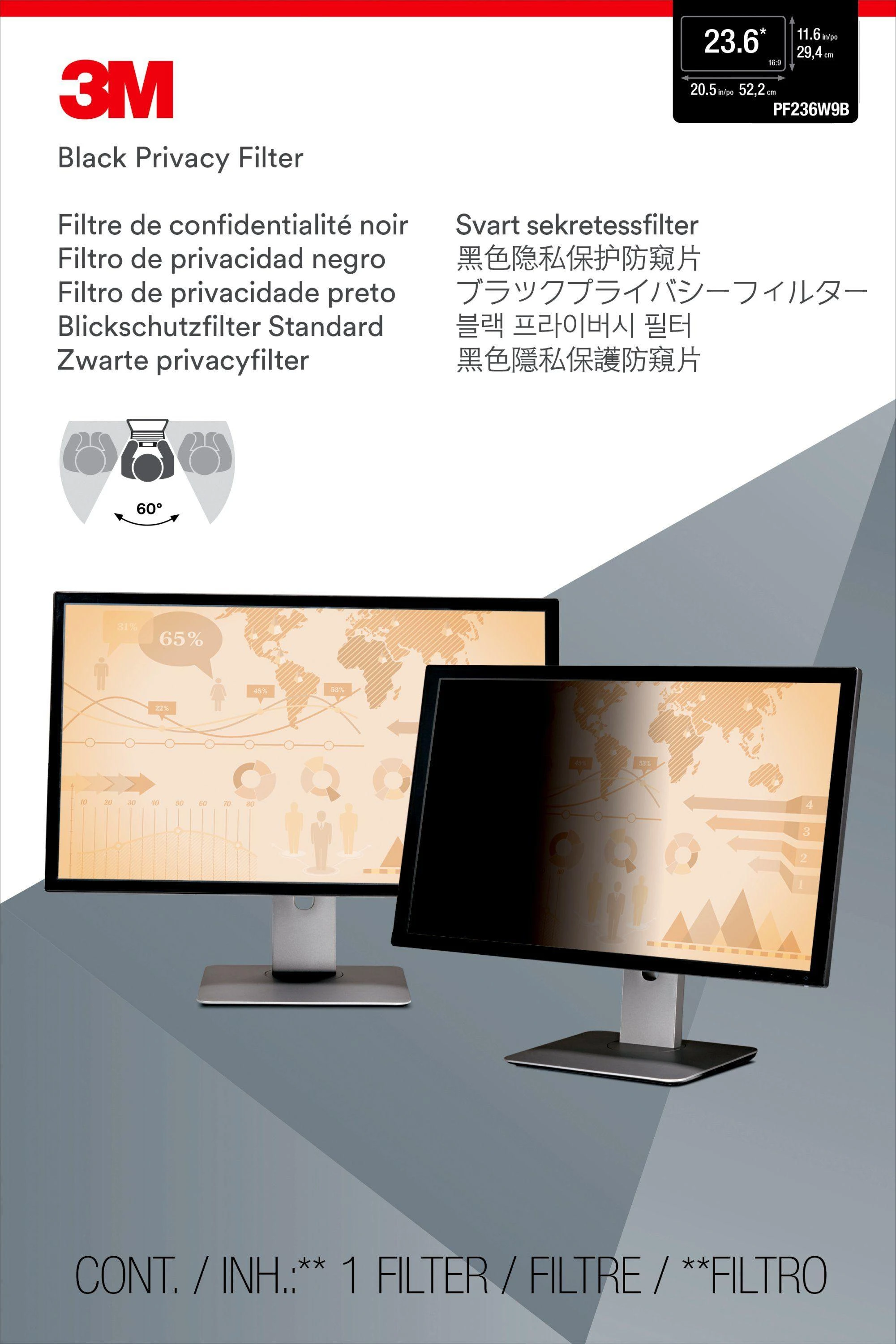 Privatumo filtras 3M 23,6" 16:9 / PF 23.6W9 |29.4cm x 52.2cm|