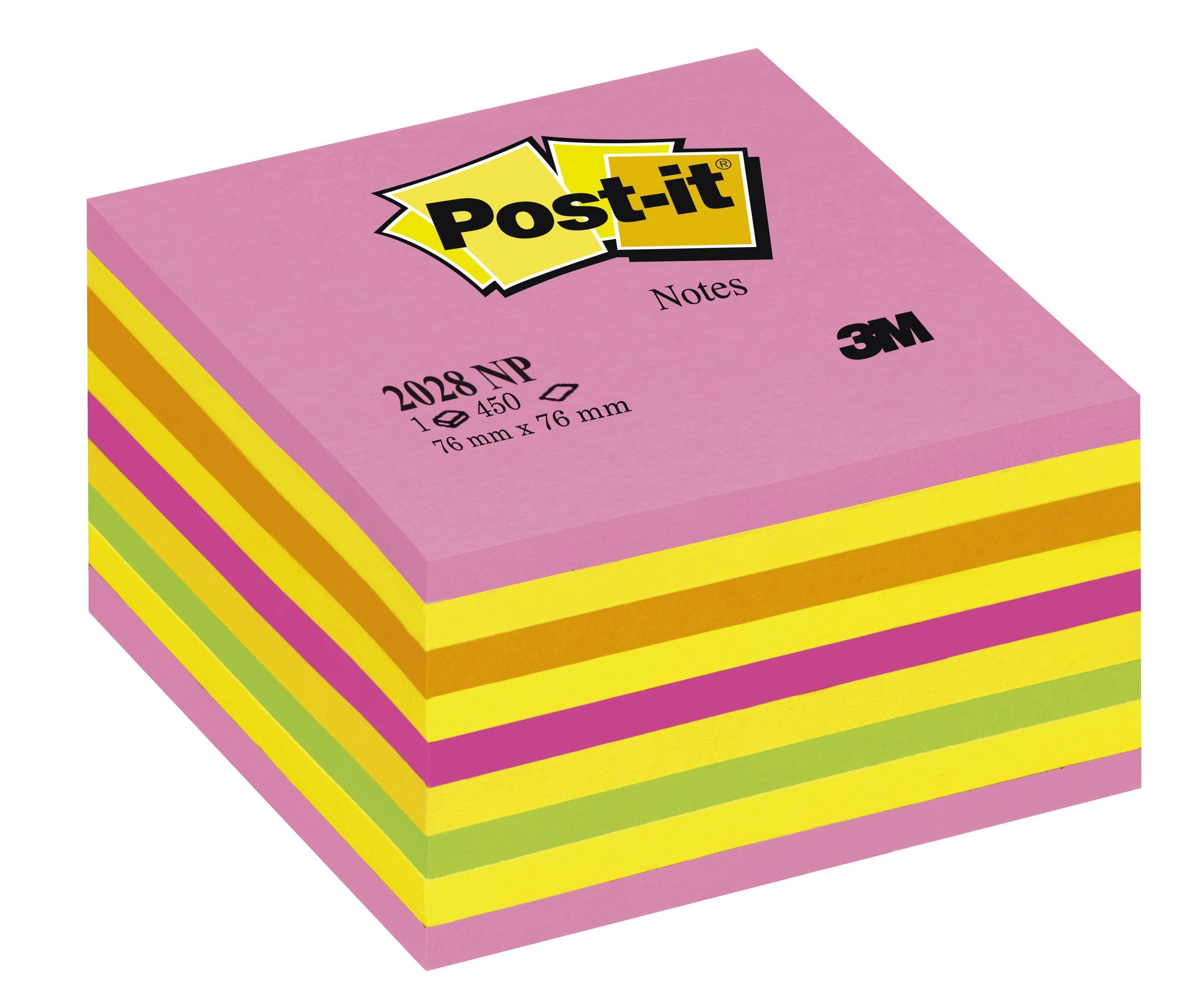 Post-it lipnių lapelių kubas 76x76 mm