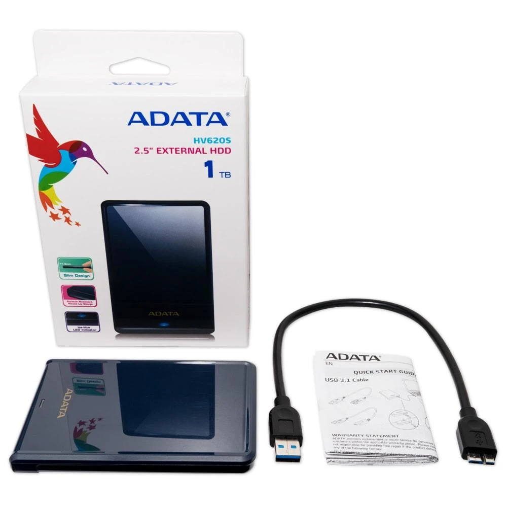 Išorinis kietasis diskas Adata HV620S 1TB, 2,5'' Mėlynas