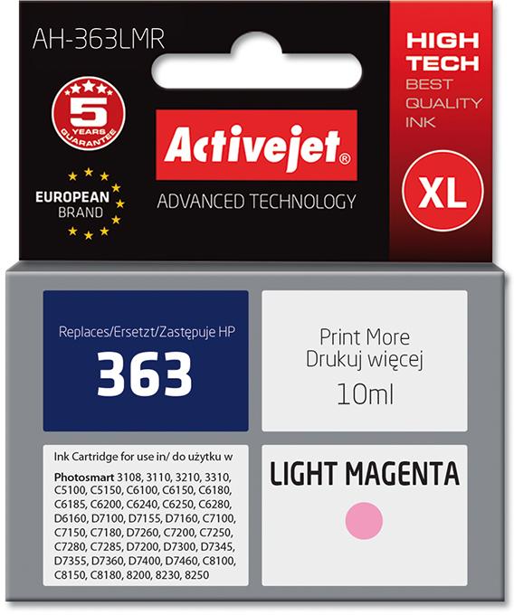 „Activejet AH-363LMR“ rašalo kasetė (pakeitimas HP 363 C8775EE; Premium; 10 ml; šviesiai purpurinė)