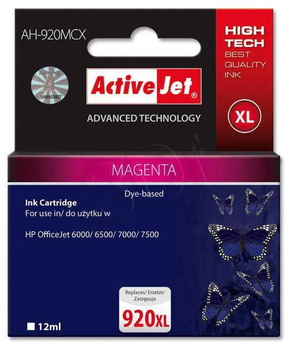 Rašalo kasetė - Activejet AH-920MCX HP 920XL Magenta