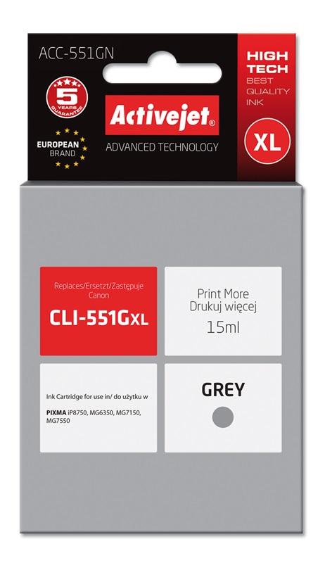 Rašalo Kasetė - Activejet ACC-551GN Pilka 15 ml