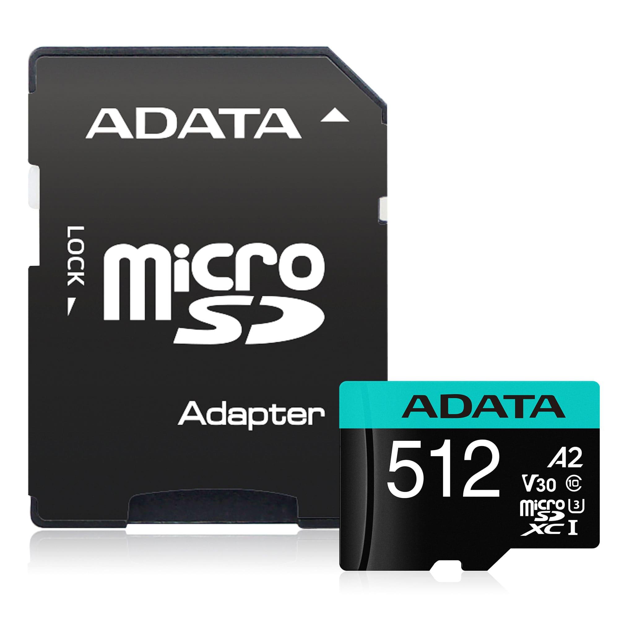 Atminties kortelė ADATA Premier Pro UHS-I U3 512 GB, micro SDXC, Flash atminties klasė 10, su adapteriu