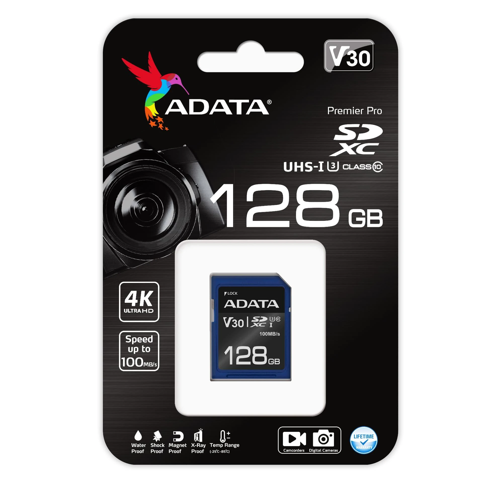 Atminties kortelė ADATA | Premier Pro | UHS-I | 128 GB | SDXC | Flash atminties klasė 10