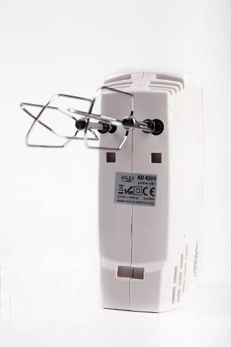 Plakiklis Adler AD 4201 g Baltas, Hand mixer, 300 W, Greičių skaičius 5, Shaft material Nerūdijantis plienas,