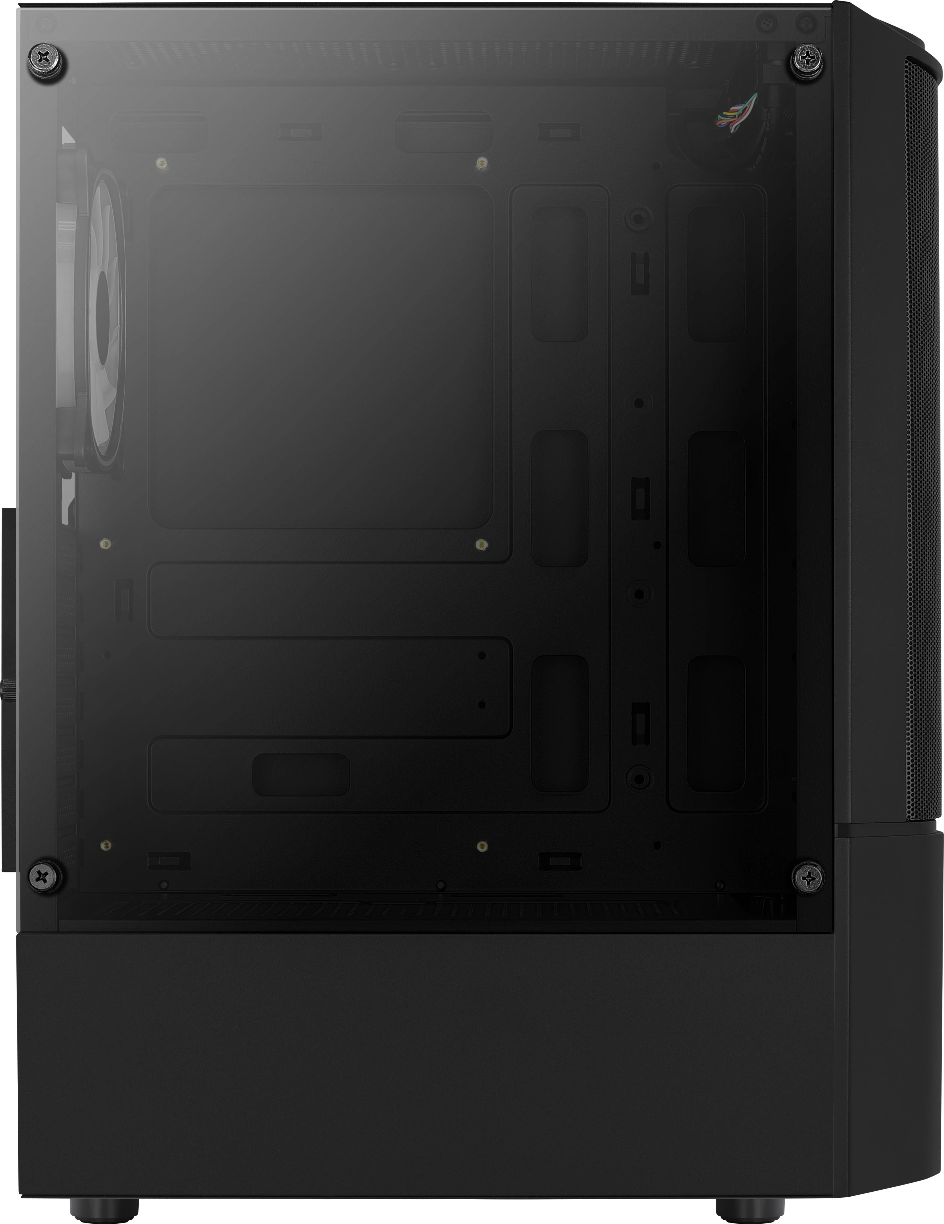 „Aerocool Quantum Mesh v3 Midi-Tower“, RGB, grūdintas stiklas - juodos spalvos