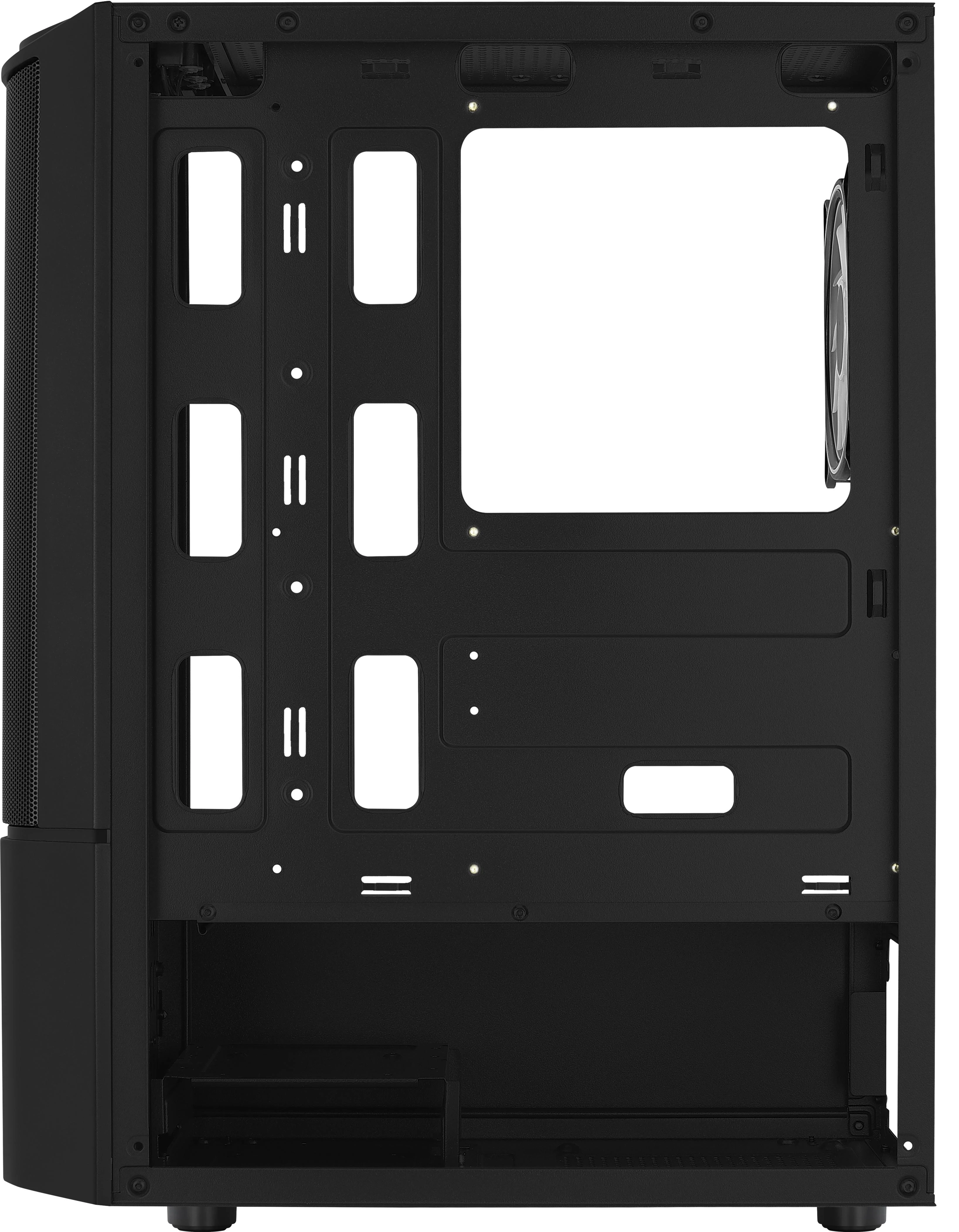 „Aerocool Quantum Mesh v3 Midi-Tower“, RGB, grūdintas stiklas - juodos spalvos