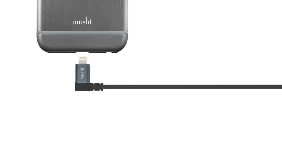 Kabelis USB Moshi USB-A - Žaibas Juodai-Sidabrinė (MI-LIGHUSB-90B)