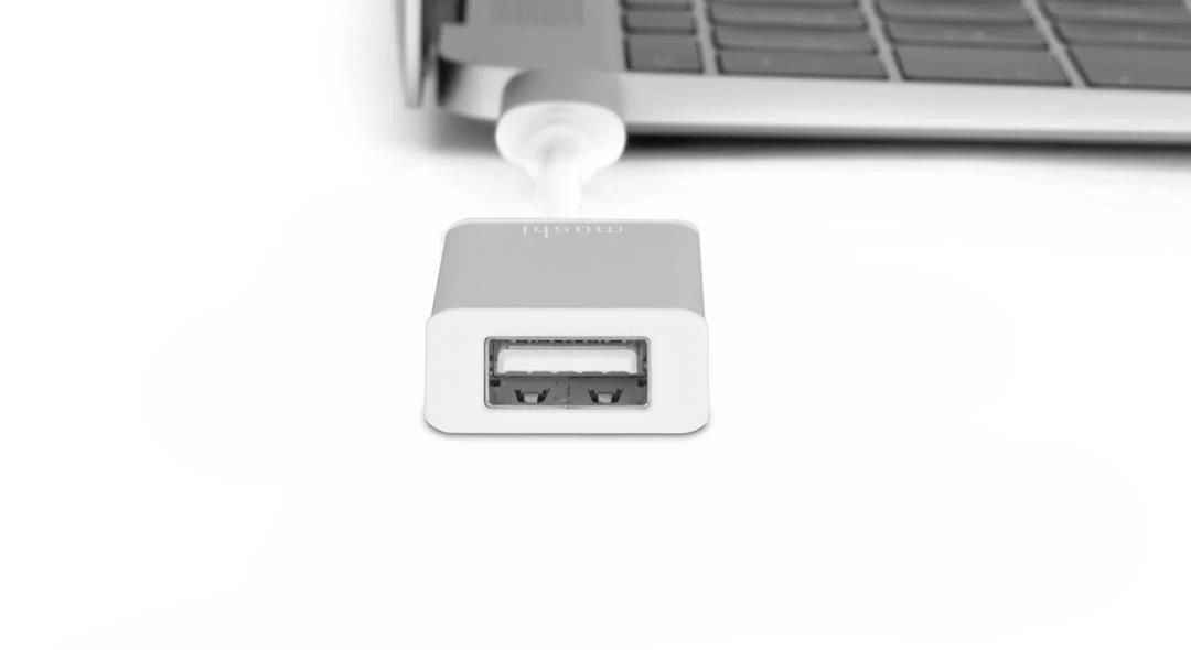 Adapteris USB Moshi USB-A - USB-C Sidabrinė (MI-USBC)