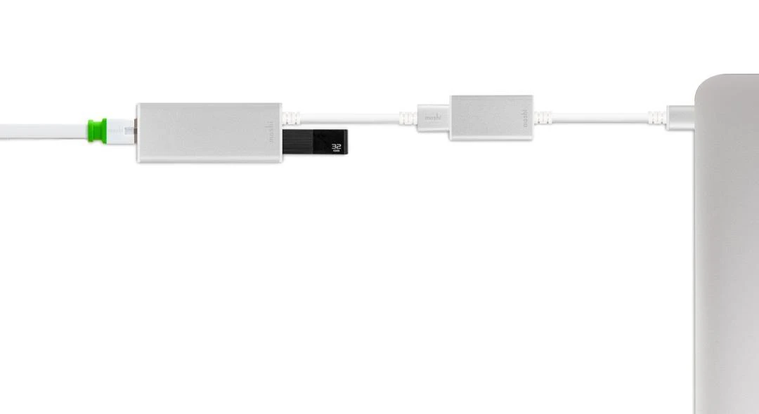 Adapteris USB Moshi USB-A - USB-C Sidabrinė (MI-USBC)