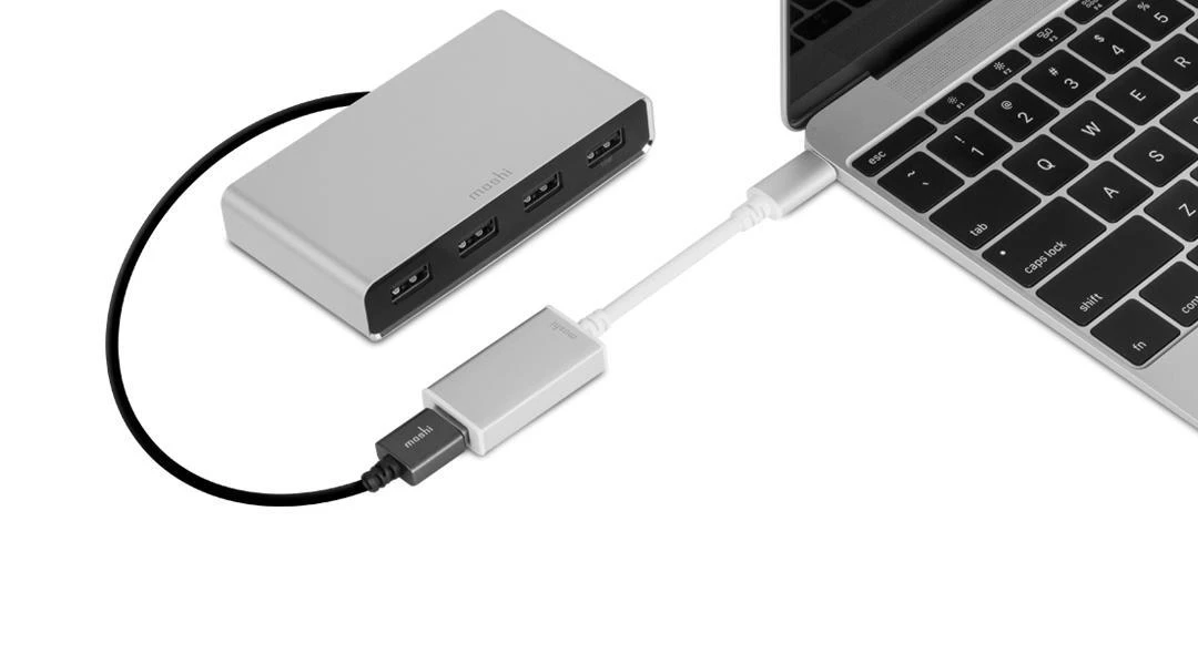 Adapteris USB Moshi USB-A - USB-C Sidabrinė (MI-USBC)