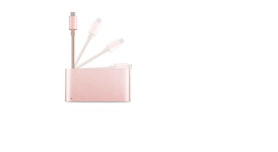 Moshi USB-C adapteris rožinės spalvos korpuse