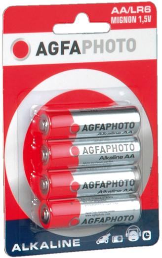 AgfaPhoto 110-802589 - Single-use battery - AA - Alkaline - 1.5 V - 4 pc(s) - Mėlyna - Pilkas