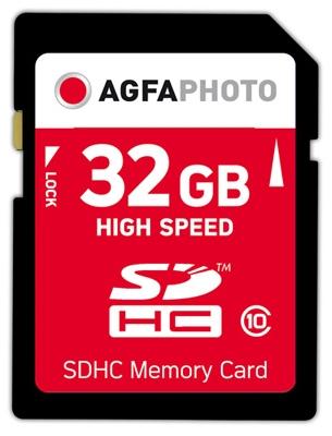 Atminties kortelė „AgfaPhoto“ SDHC kortelė 32 GB didelės spartos, 10 klasės UHS I
