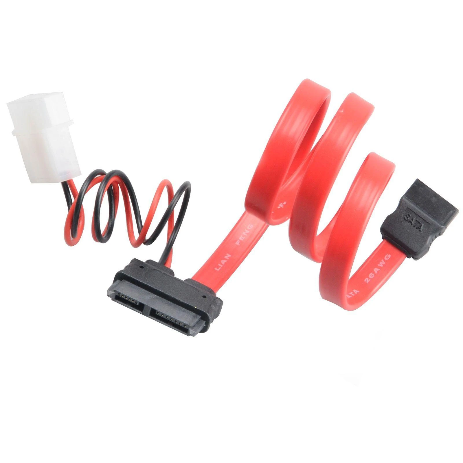 Akasa SATA Combo Cable Slimline iki SATA / Molex – 40cm