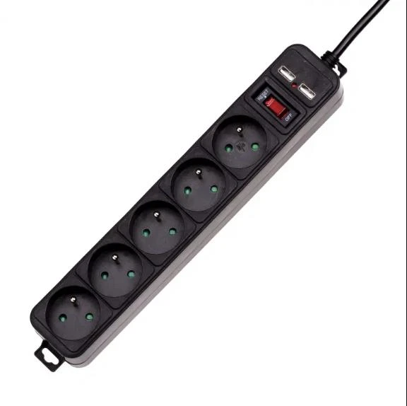 AKY AK-SP-05U Akyga Surge Protector AK-SP-05U 1,5m 5 lizdai CEE7/5 USB5 V/2A +jungiklis