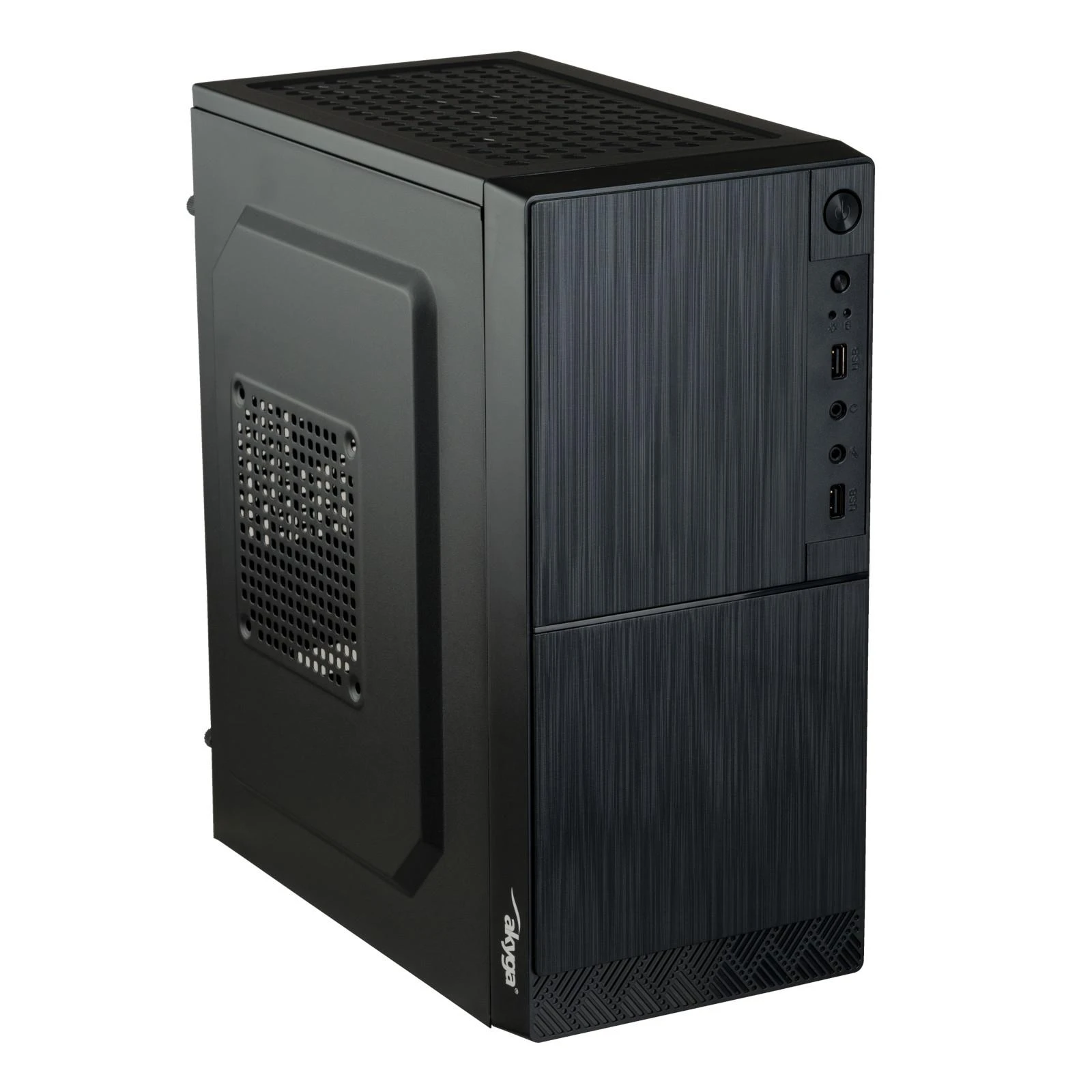 AKYGA Micro ATX Case AK35BK 2x USB 2.0 juodas be PSU
