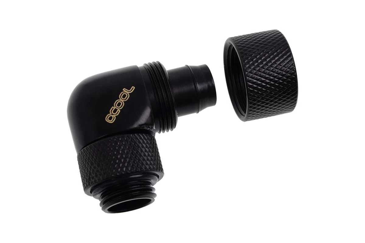 Alphacool 90 laipsnių kampinė jungtis, juoda